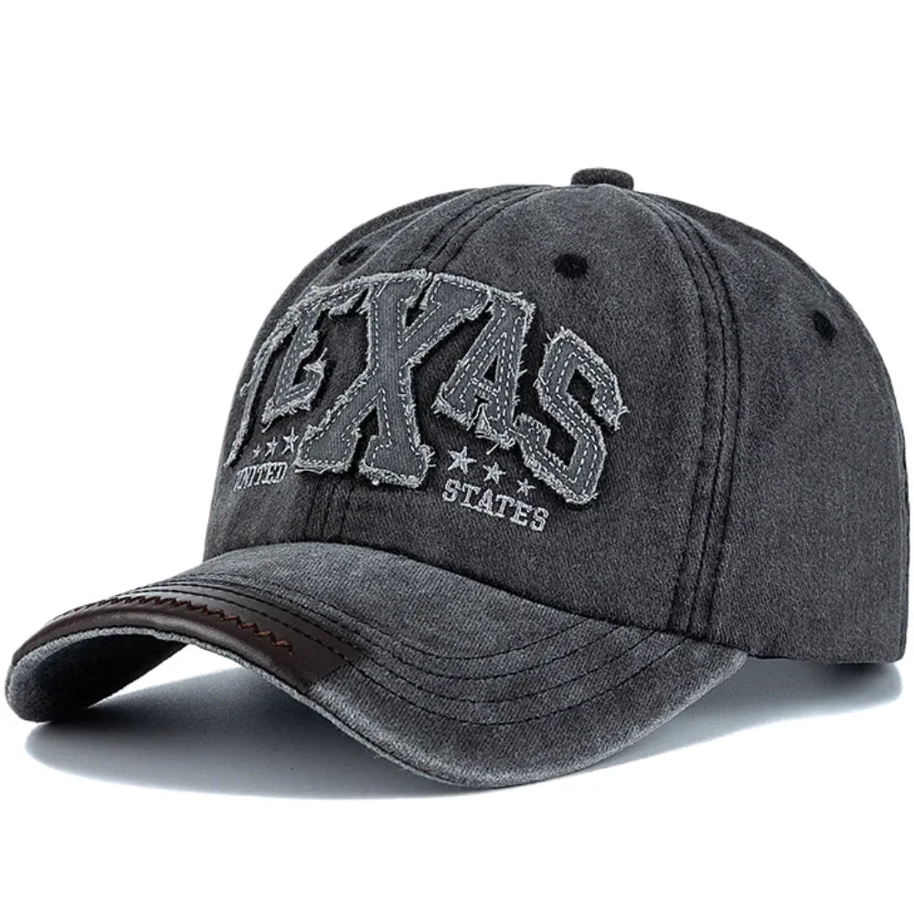 LuxeShade Vintage TEXAS Embroidered Cotton Cap
