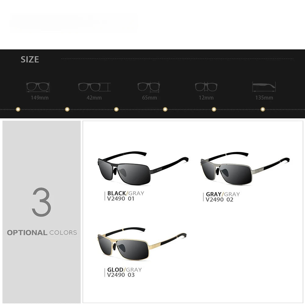 LuxeShade Polarized Rectangle Sunglasses – UV400