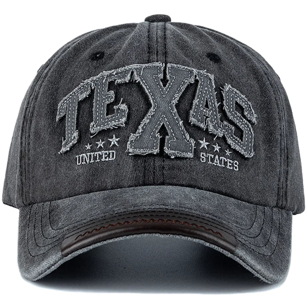 LuxeShade Vintage TEXAS Embroidered Cotton Cap