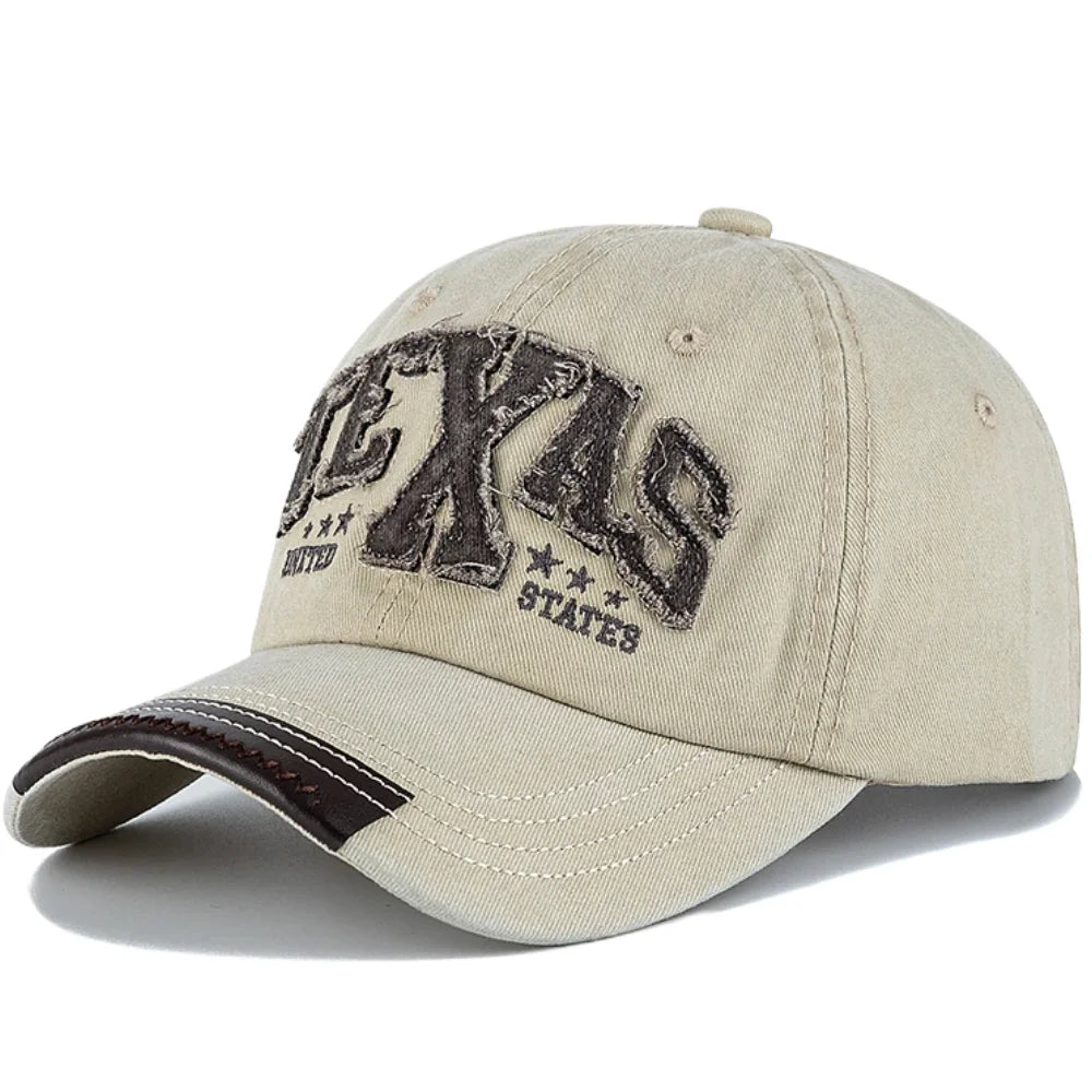 LuxeShade Vintage TEXAS Embroidered Cotton Cap