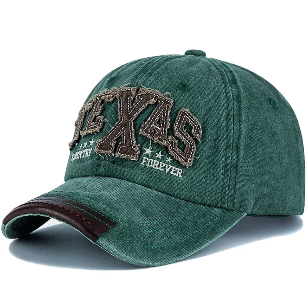 LuxeShade Vintage TEXAS Embroidered Cotton Cap